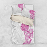 Traditional Polynesian Art Tattoos Bedding Set Pink Color - Polynesian Pride
