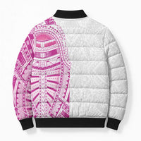 Traditional Polynesian Art Tattoos Bomber Puffer Jacket Pink Color - Polynesian Pride
