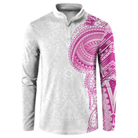 Traditional Polynesian Art Tattoos Button Sweatshirt Pink Color - Polynesian Pride