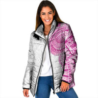 Traditional Polynesian Art Tattoos Padded Jacket Pink Color - Polynesian Pride