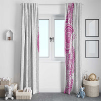 Traditional Polynesian Art Tattoos Window Curtain Pink Color - Polynesian Pride