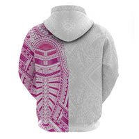 Traditional Polynesian Art Tattoos Zip Hoodie Pink Color - Polynesian Pride