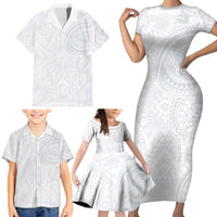 Lotu Tamaiti Family Matching Short Sleeve Bodycon Dress and Hawaiian Shirt Traditional Samoan Art Tattoos - Polynesian Pride