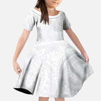 Lotu Tamaiti Kid Short Sleeve Dress Traditional Samoan Art Tattoos LT03 KID White - Polynesian Pride