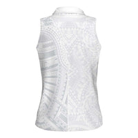 Lotu Tamaiti Women Sleeveless Polo Shirt Traditional Samoan Art Tattoos - Polynesian Pride