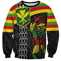 Kanaka Maoli Running Sweatshirt Kakau Pattern with Kanaka Maoli Flag Color