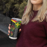 Kanaka Maoli Running Tumbler Cup Kakau Pattern with Kanaka Maoli Flag Color LT03 - Polynesian Pride