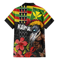 Kanaka Maoli Ikaika Warrior Family Matching Mermaid Dress and Hawaiian Shirt Hibiscus Kakau Art and Tapa Tribal Pattern