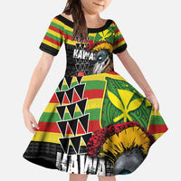 Kanaka Maoli Ikaika Warrior Family Matching Tank Maxi Dress and Hawaiian Shirt Hibiscus Kakau Art and Tapa Tribal Pattern