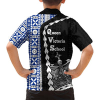 Fiji Queen Victoria School Hawaiian Shirt Tapa and Polynesian Tribal Pattern Half Style LT03 - Polynesian Pride