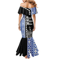 Fiji Queen Victoria School Mermaid Dress Tapa and Polynesian Tribal Pattern Half Style LT03 - Polynesian Pride