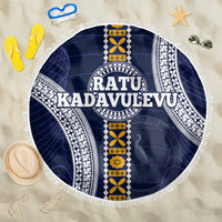Fiji Ratu Kadavulevu School Beach Blanket Tapa and Polynesian Tribal Pattern LT03 One Size 150cm Blue - Polynesian Pride