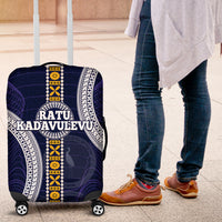 Fiji Ratu Kadavulevu School Luggage Cover Tapa and Polynesian Tribal Pattern LT03 Blue - Polynesian Pride