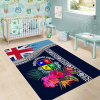 Fiji Lelean Memorial School Area Rug Tapa and Polynesian Tribal Pattern LT03 - Polynesian Pride