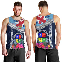 Fiji Lelean Memorial School Men Tank Top Tapa and Polynesian Tribal Pattern LT03 - Polynesian Pride