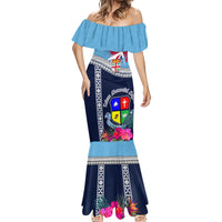 Fiji Lelean Memorial School Mermaid Dress Tapa and Polynesian Tribal Pattern LT03 - Polynesian Pride