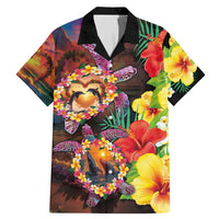 Hawaiian Sea Animals Love Couple Family Matching Mermaid Dress and Hawaiian Shirt Aloha Sunset Symphony