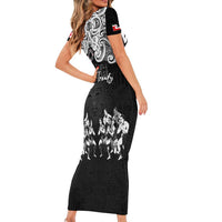 Aotearoa Waitangi Day - Toitu Te Tiriti Short Sleeve Bodycon Dress New Zealand Honour the Treaty