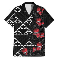 Hawaiian White Kakau Art Tattoo-Ohia Lehua and Taro Leaves Family Matching Mermaid Dress and Hawaiian Shirt