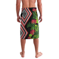 Aotearoa Tukutuku Motif Lavalava Pohutukawa and Fern Leaves