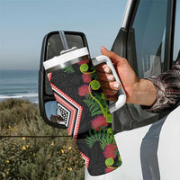 Aotearoa Tukutuku Motif Tumbler With Handle Pohutukawa and Fern Leaves