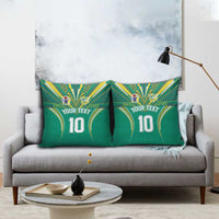 Custom Cook Islands Rugby Pillow Cover Tatau Art Sport Style Green Color