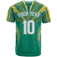 Custom Cook Islands Rugby T Shirt Tatau Art Sport Style Green Color LT03 - Polynesian Pride