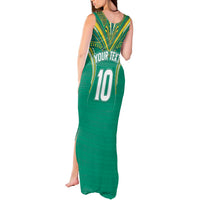 Custom Cook Islands Rugby Tank Maxi Dress Tatau Art Sport Style Green Color