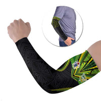 Custom Cook Islands Rugby Arm Sleeves Tatau Art Sport Style Black Color