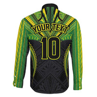 Custom Cook Islands Rugby Family Matching Short Sleeve Bodycon Dress and Hawaiian Shirt Tatau Art Sport Style Black Color