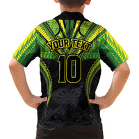 Custom Cook Islands Rugby Hawaiian Shirt Tatau Art Sport Style Black Color LT03 - Polynesian Pride