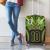 Custom Cook Islands Rugby Luggage Cover Tatau Art Sport Style Black Color LT03 - Polynesian Pride