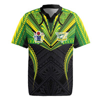 Custom Cook Islands Rugby Rugby Jersey Tatau Art Sport Style Black Color