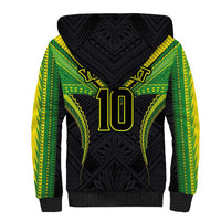 Custom Cook Islands Rugby Sherpa Hoodie Tatau Art Sport Style Black Color