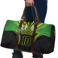 Custom Cook Islands Rugby Travel Bag Tatau Art Sport Style Black Color