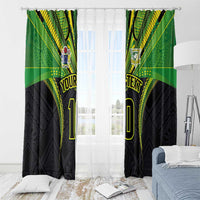 Custom Cook Islands Rugby Window Curtain Tatau Art Sport Style Black Color