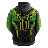 Custom Cook Islands Rugby Zip Hoodie Tatau Art Sport Style Black Color LT03 - Polynesian Pride