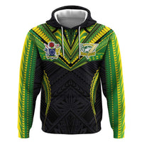 Custom Cook Islands Rugby Zip Hoodie Tatau Art Sport Style Black Color LT03 Pullover Hoodie Black - Polynesian Pride