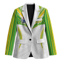Custom Cook Islands Rugby Blazer Tatau Art Sport Style White Color LT03 Unisex White - Polynesian Pride