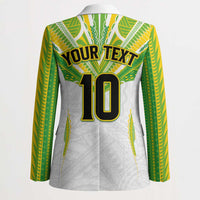 Custom Cook Islands Rugby Blazer Tatau Art Sport Style White Color LT03 - Polynesian Pride