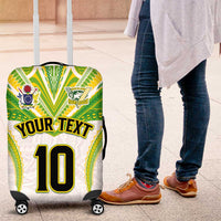 Custom Cook Islands Rugby Luggage Cover Tatau Art Sport Style White Color LT03 White - Polynesian Pride