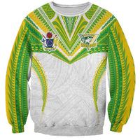Custom Cook Islands Rugby Sweatshirt Tatau Art Sport Style White Color LT03 Unisex White - Polynesian Pride
