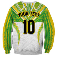 Custom Cook Islands Rugby Sweatshirt Tatau Art Sport Style White Color LT03 - Polynesian Pride