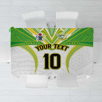 Custom Cook Islands Rugby Tablecloth Tatau Art Sport Style White Color LT03 White - Polynesian Pride
