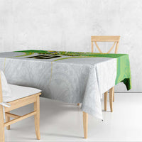 Custom Cook Islands Rugby Tablecloth Tatau Art Sport Style White Color LT03 - Polynesian Pride
