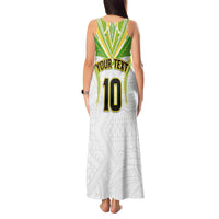 Custom Cook Islands Rugby Tank Maxi Dress Tatau Art Sport Style White Color