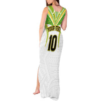 Custom Cook Islands Rugby Tank Maxi Dress Tatau Art Sport Style White Color