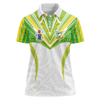 Custom Cook Islands Rugby Women Polo Shirt Tatau Art Sport Style White Color