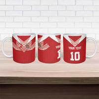 Custom Tonga Rugby Ceramic Mug Ngatu Motifs and Pacific Patterns