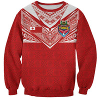 Custom Tonga Rugby Sweatshirt Ngatu Motifs and Pacific Patterns